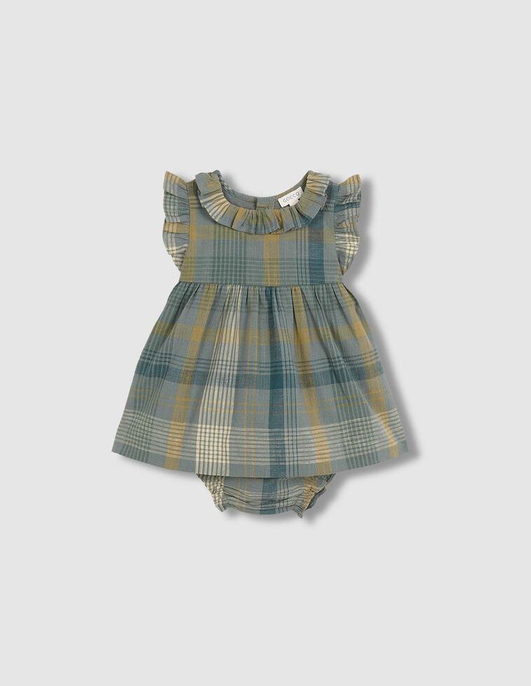 Vestido de cuadros azul