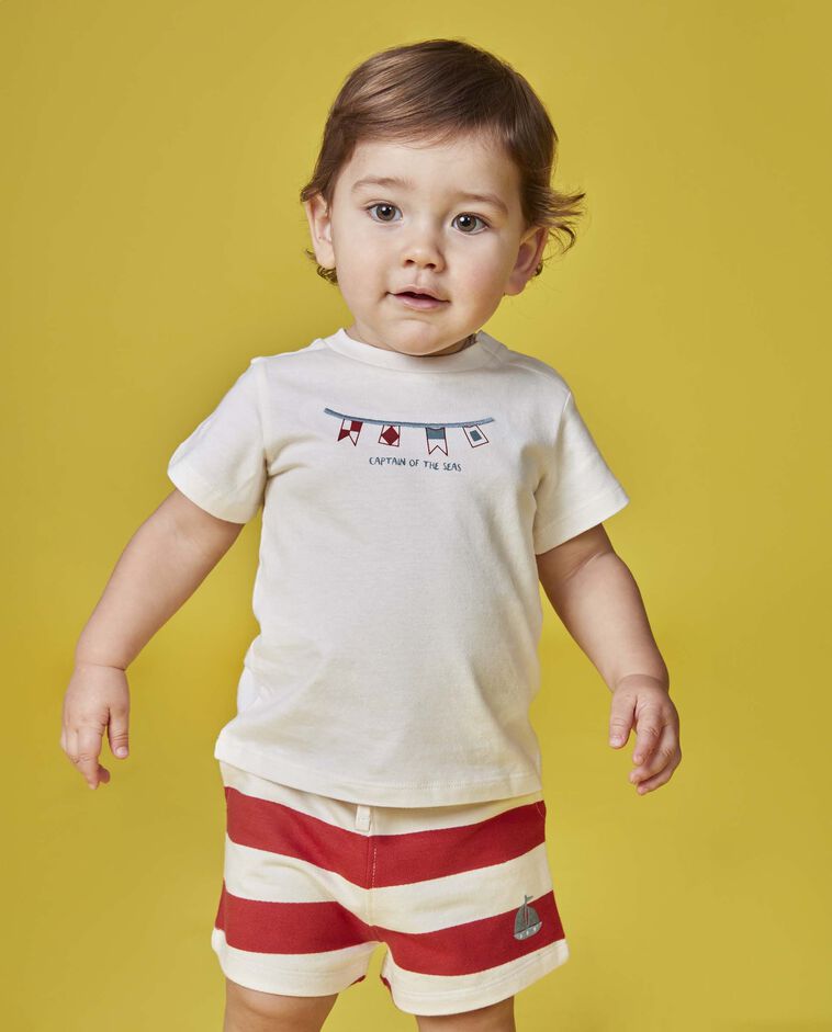 Camiseta estampada banderas nauticas blanco