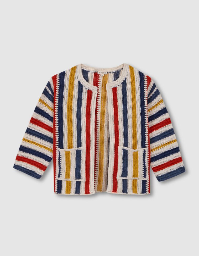Chaqueta de crochet multicolor piedra