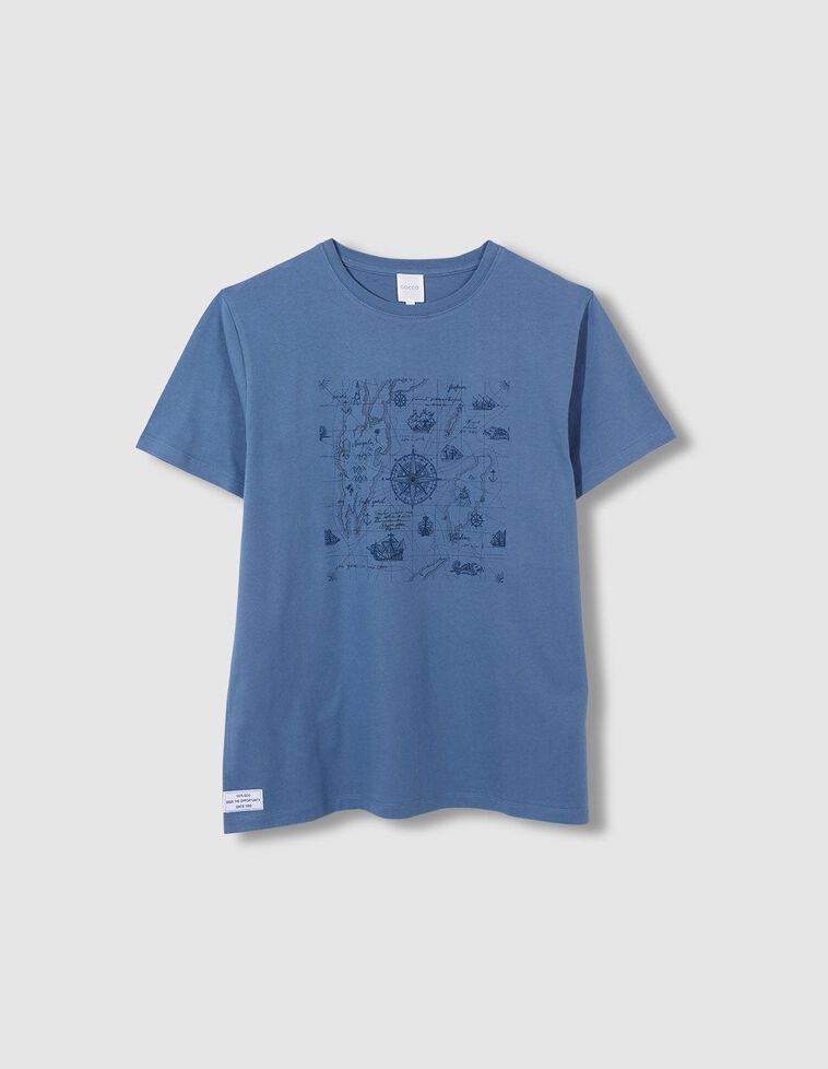 Camiseta con estampado azul medio 