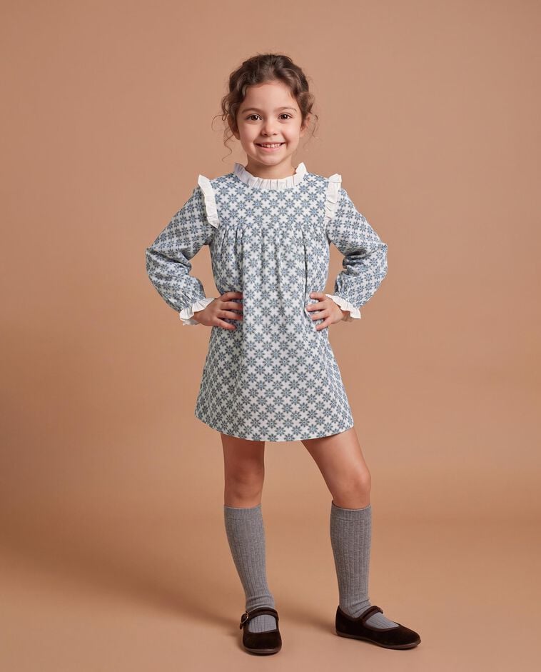 Vestido de flores blanco ni&ntilde;a