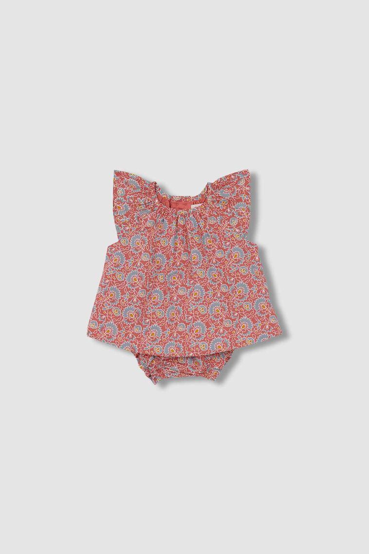 Conjunto estampado indio coral 