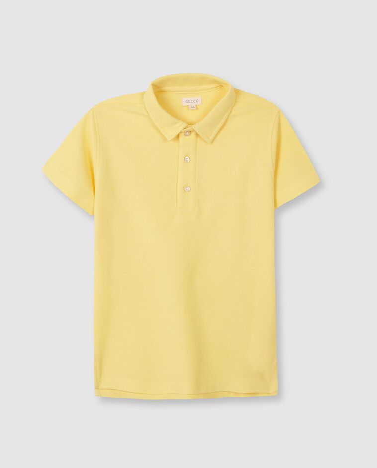 Polo b&aacute;sico de piqu&eacute; amarillo