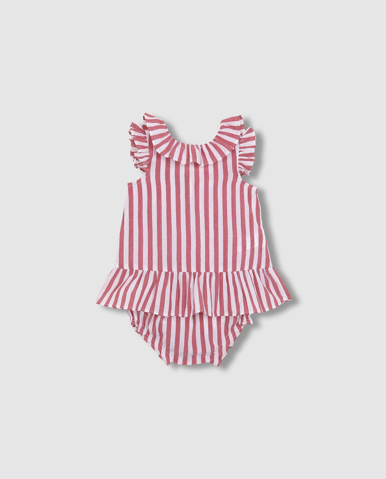 Vestido de bambula de rayas blanco