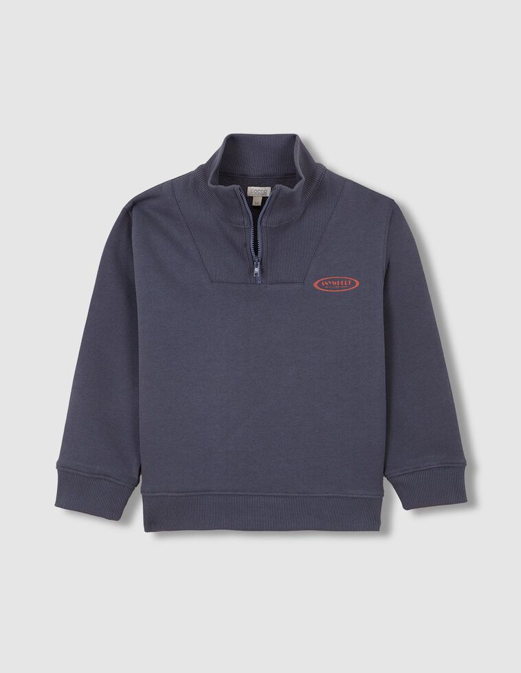 Sudadera con media cremallera azul claro