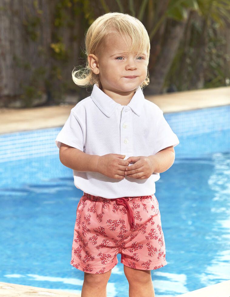 Bañador estampado langosta rosa