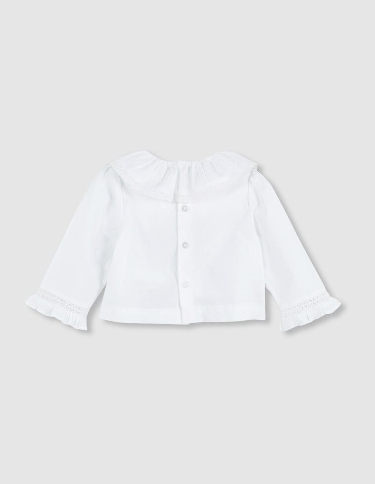 Camisa con jaretas y cuello volante 