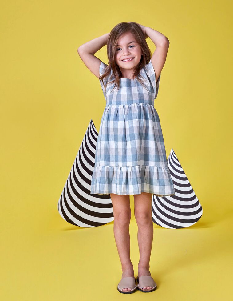 Vestido cuadros vichi azul