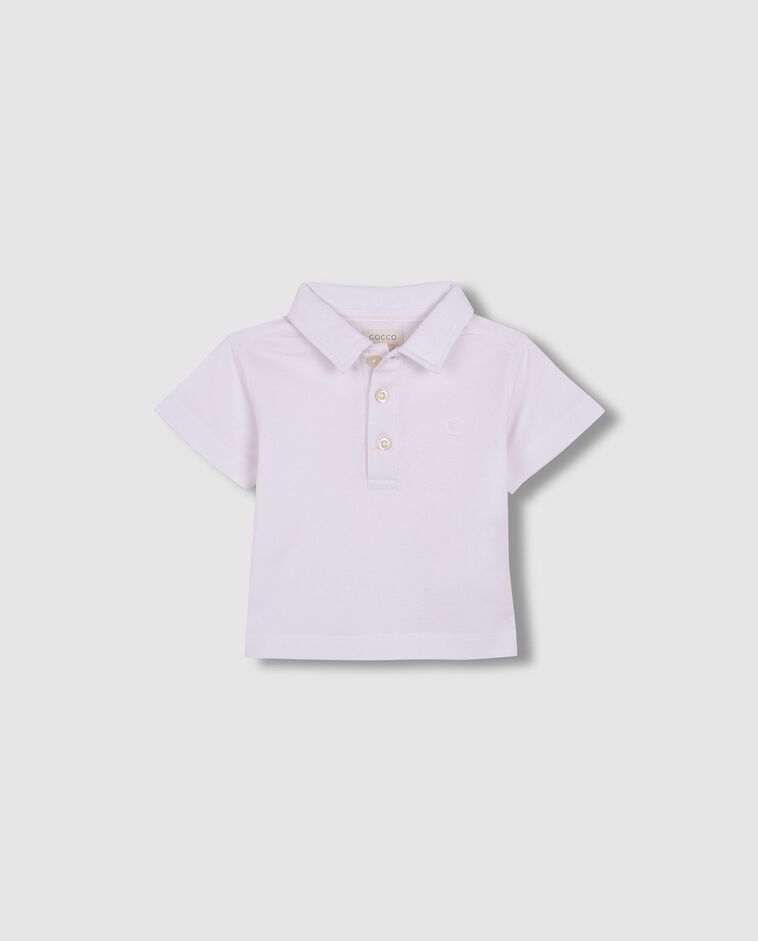Polo b&aacute;sico de piqu&eacute; blanco