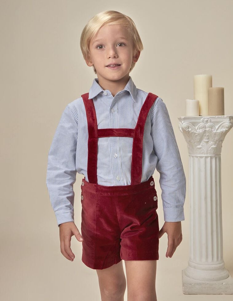 Pantalón corto de terciopelo granate