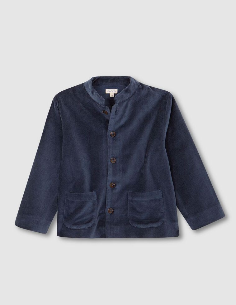 Chaqueta De Terciopelo Azul Oscuro