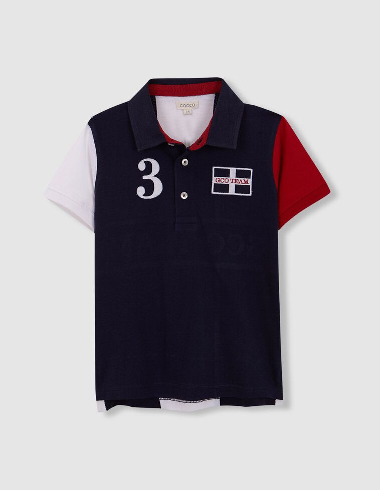 Polo contrastes azul