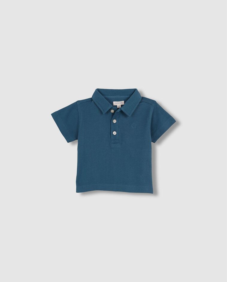 Polo b&aacute;sico de piqu&eacute; azul