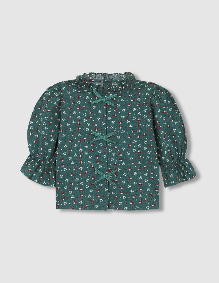 Blusa de flores verde