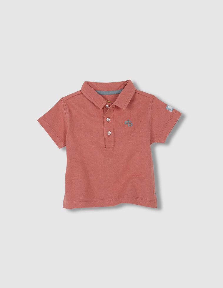 Polo de piqué coral con contrastes