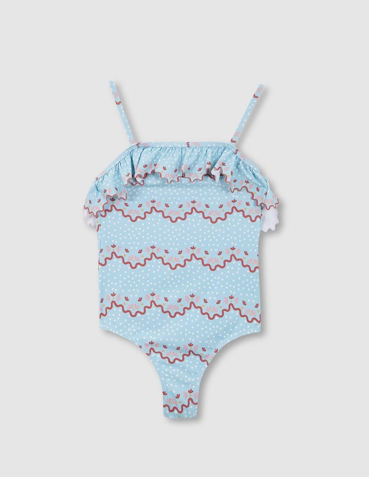 Bañador estampado ondas azul claro