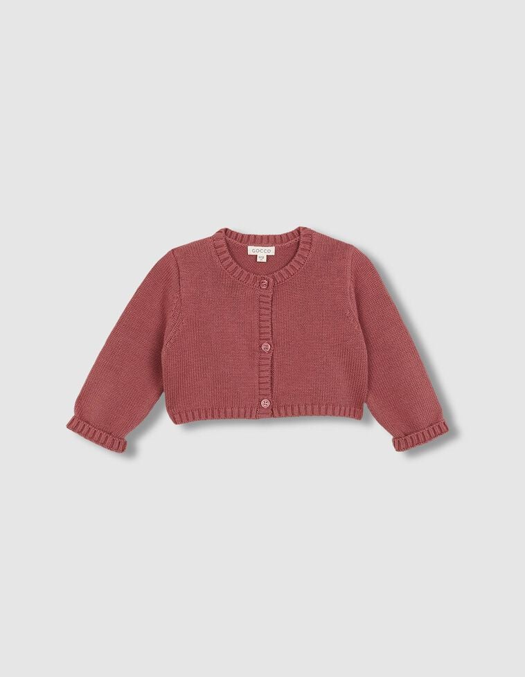 Chaqueta básica corta rosa con lana