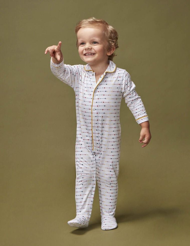 Pijama de punto estampado flechas blanco