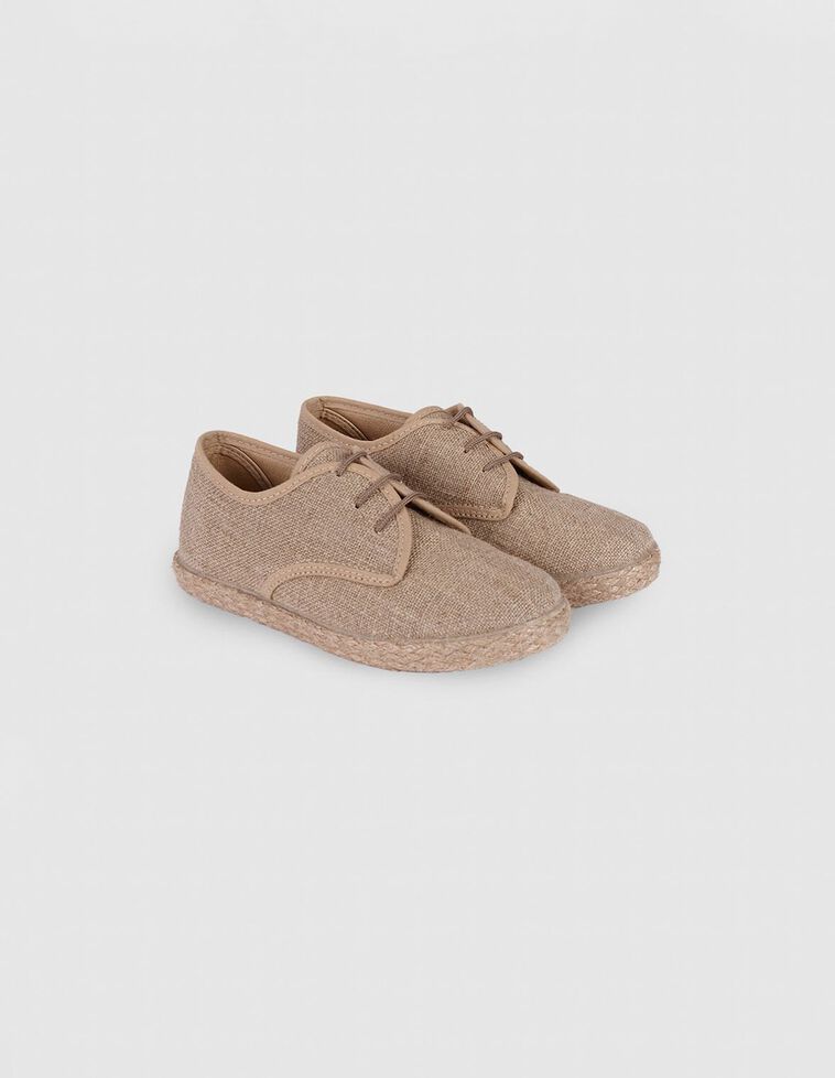 Zapato de cordones lino marron