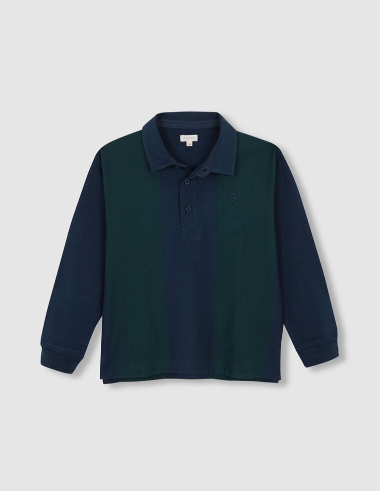 Polo de rayas verticales azul