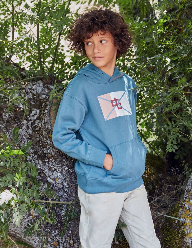 Sudadera Logo Bandera Con Capucha Petroleo Claro Petroleo Claro