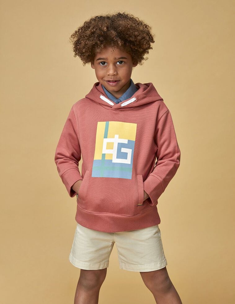 Sudadera gráfico geométrico rosa