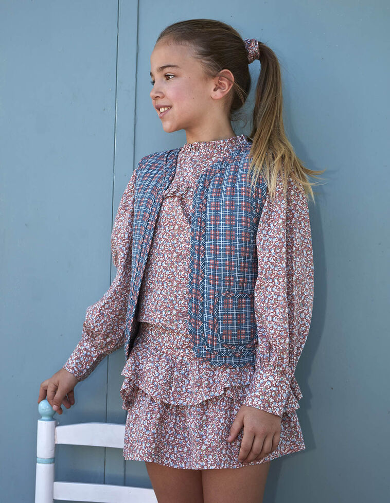 Chaleco estampado acolchado reversible