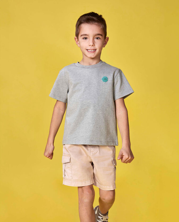 Pantal&oacute;n cargo corto con cintura el&aacute;stica piedra