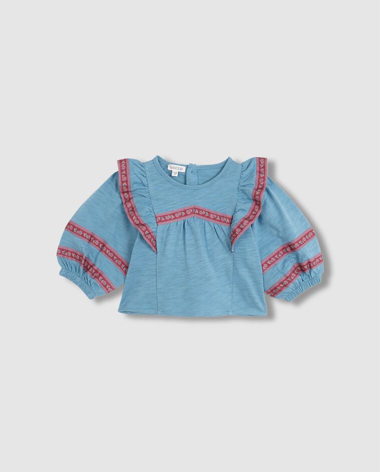 Camiseta con vivos a contraste azul