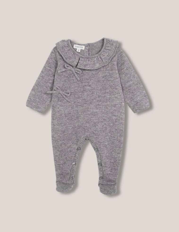 Pelele punto bobo gris con cashmere