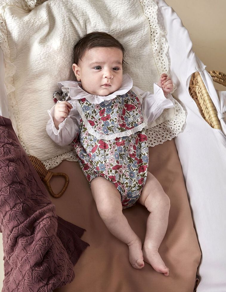 Babero estampado de liberty blanco roto