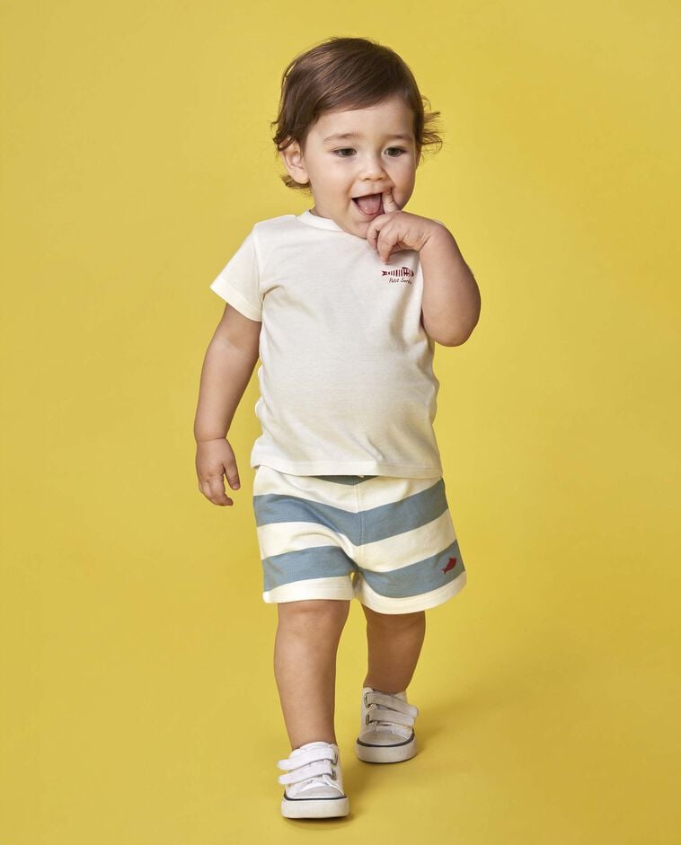 Camiseta estampada pez blanco