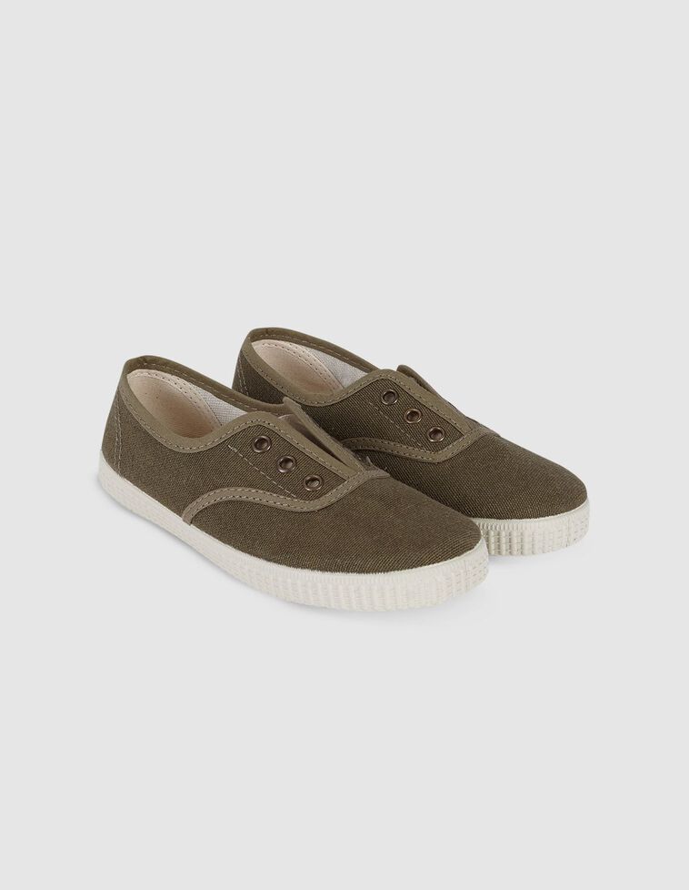 Zapatillas algodón orgánico kaki