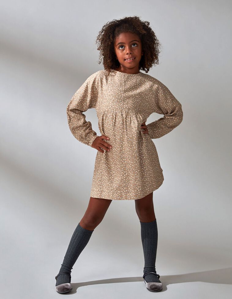 Vestido camel estampado leopardo