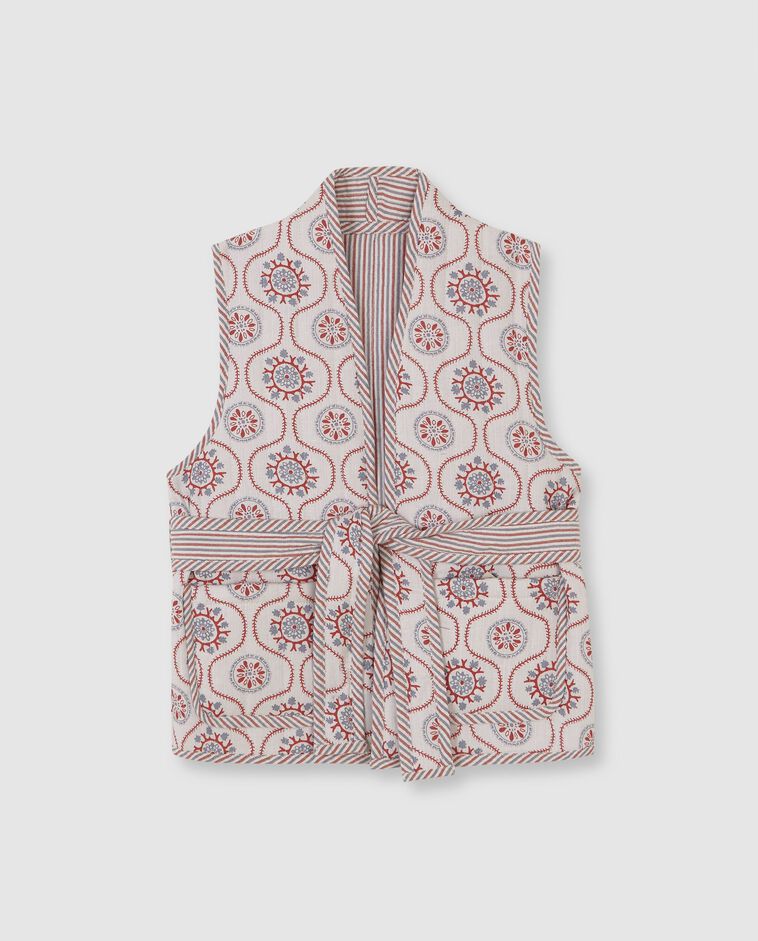 Chaleco acolchado estampado reversible blanco