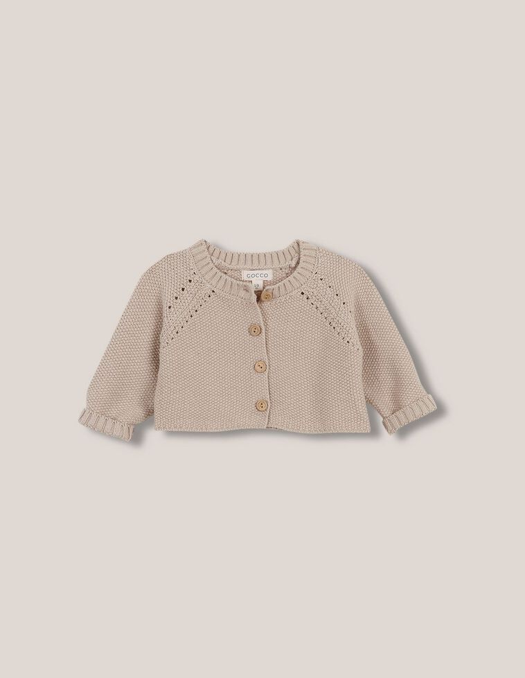 Chaqueta de punto de arroz piedra