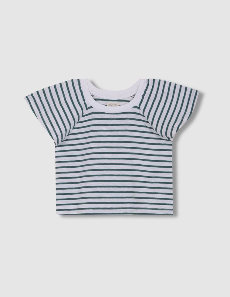 Camiseta de rayas manga mariposa