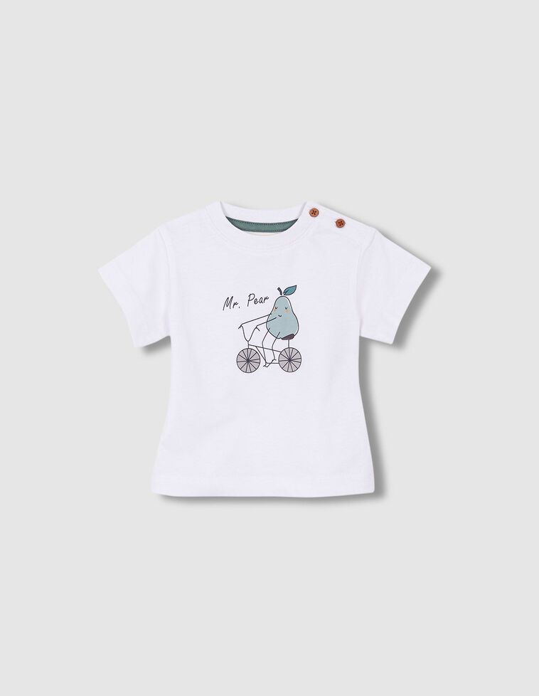 Camiseta estampado pera blanco 