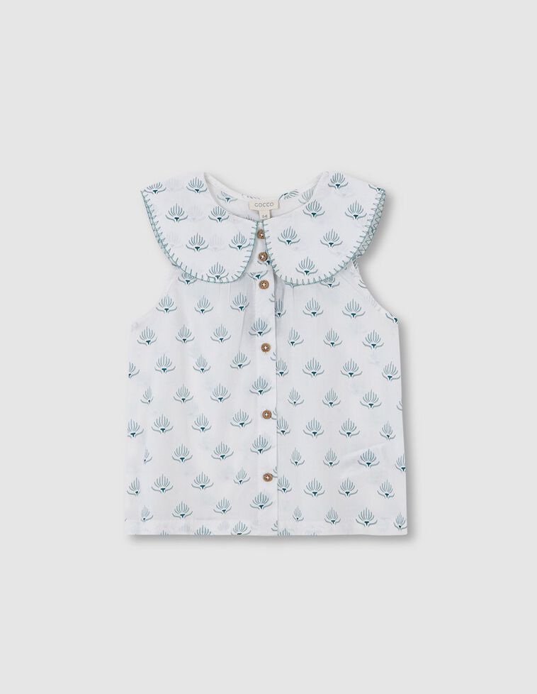 Pijama corto estampado indio blanco 