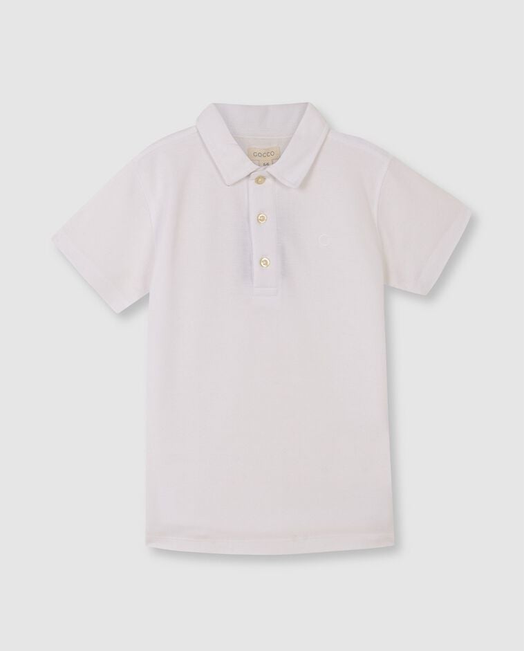 Polo b&aacute;sico de piqu&eacute; blanco