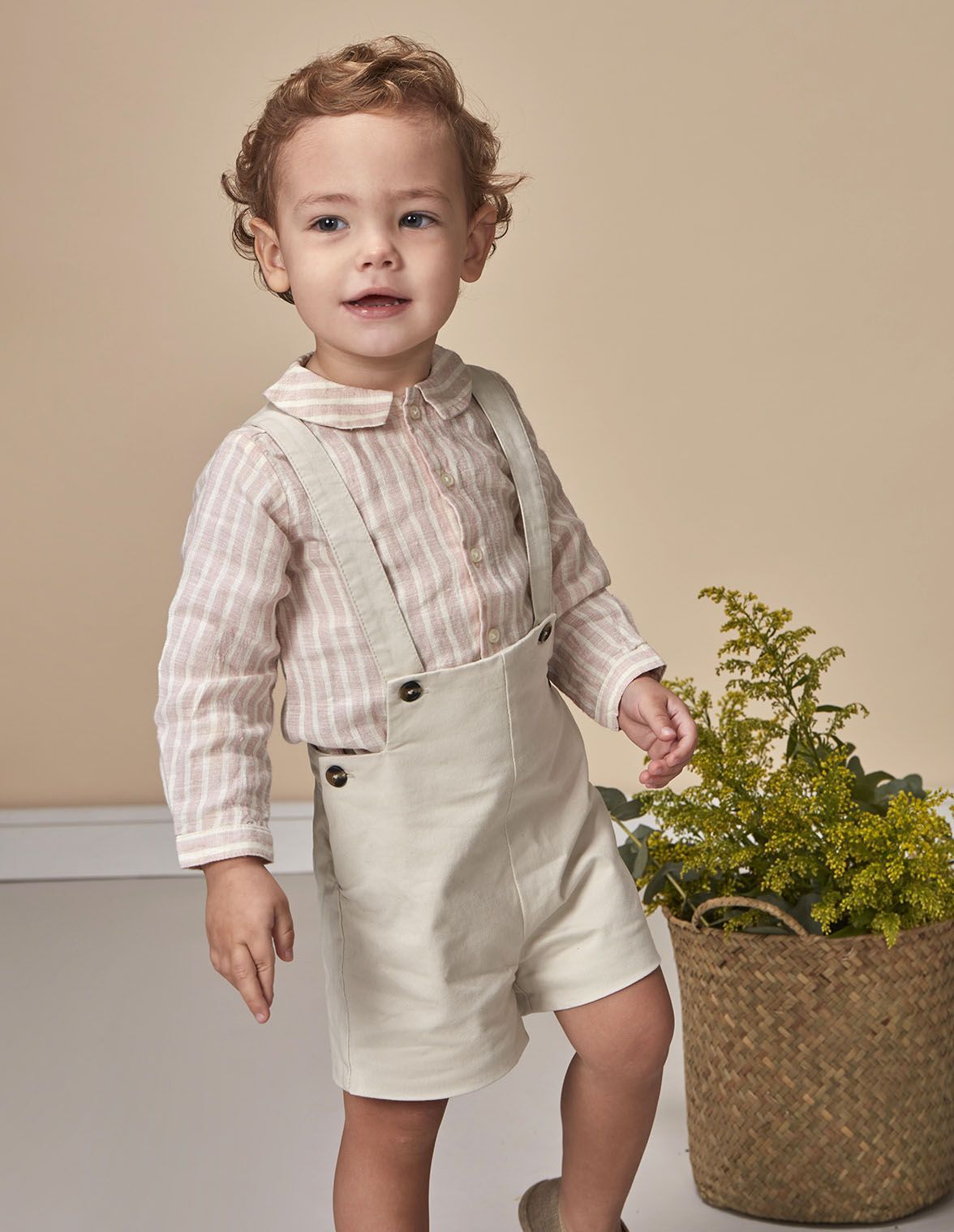 Camisa cuello bebe rayas rosa para nino bebe Gocco