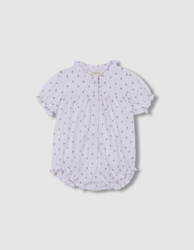 Pijama de jersey con estampado de flores 
