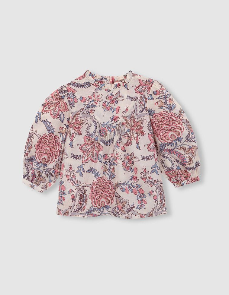 Blusa estampada manga larga blanco