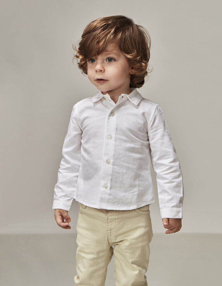 Camisa Blanca  Cuello Bebe  Blanco Optico