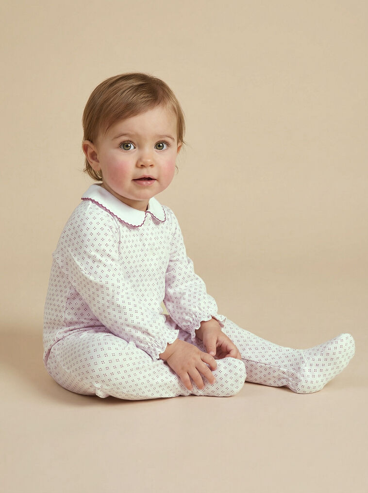 Pijama manga larga rosa