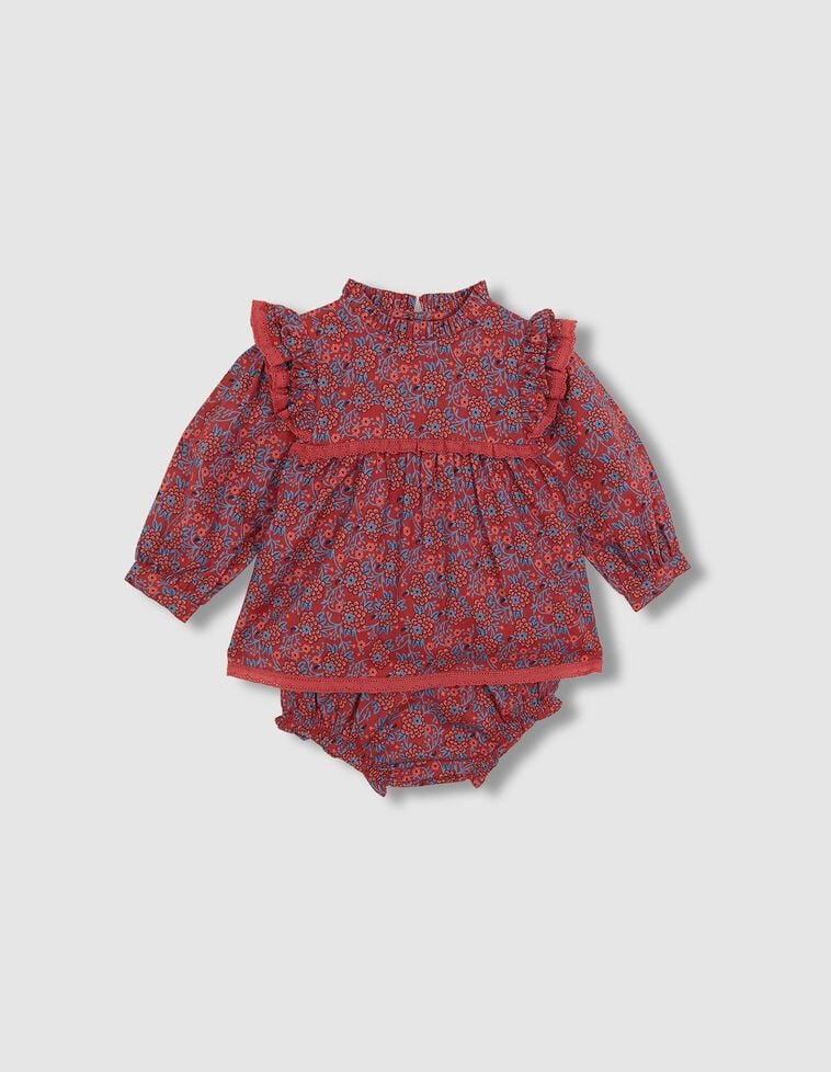 Vestido con estampado granate