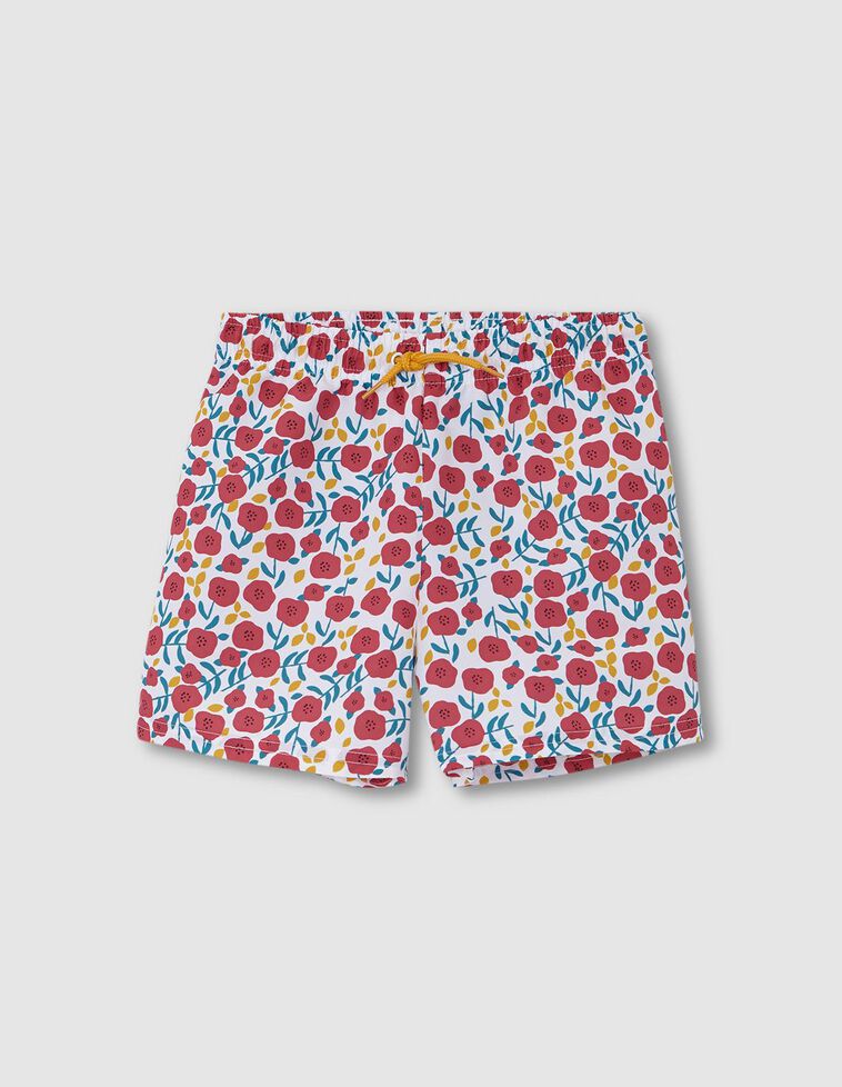 Bañador estampado flores coral oscuro