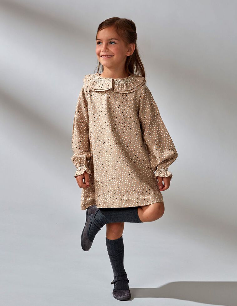 Vestido camel estampado leopardo