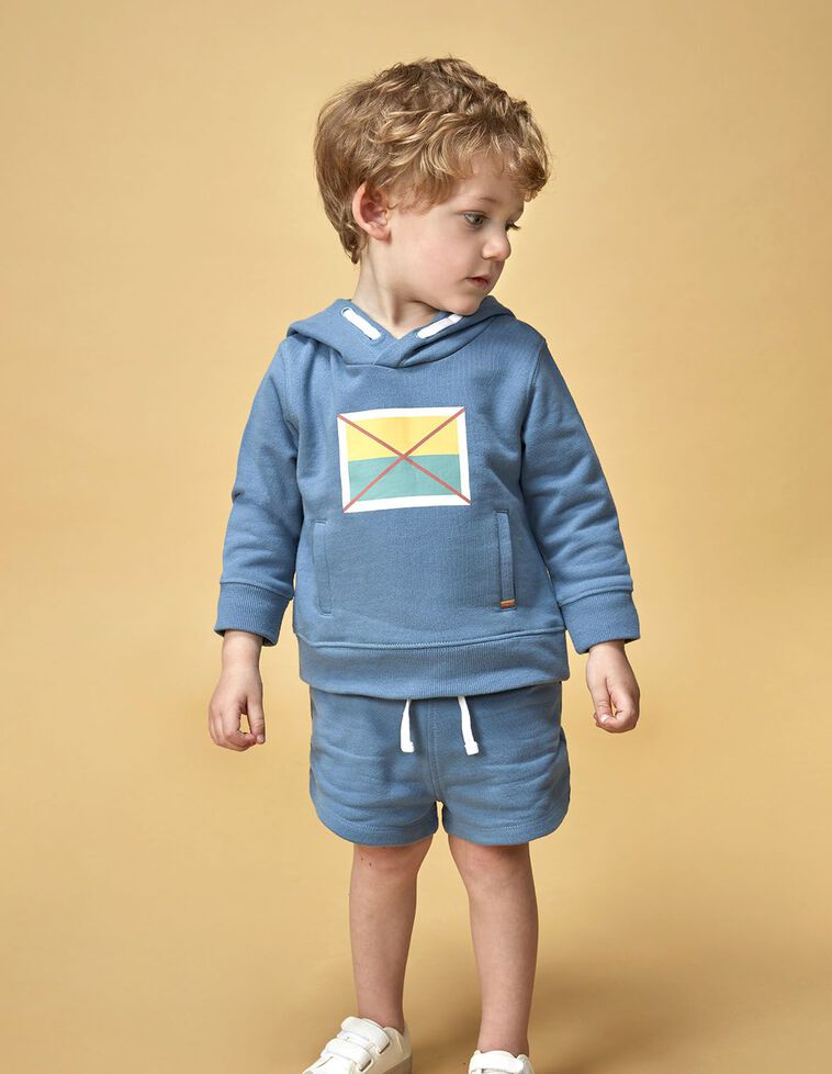 Sudadera gráfico geométrico gris