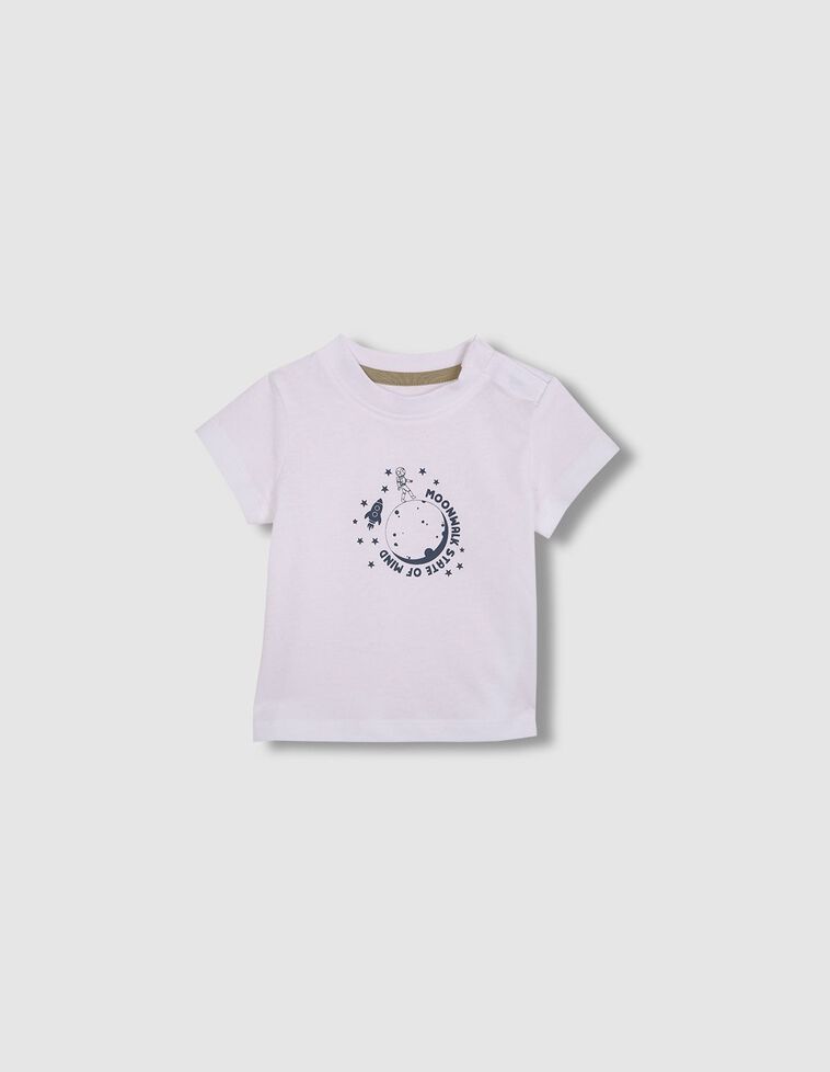 Camiseta print moonwalk blanco